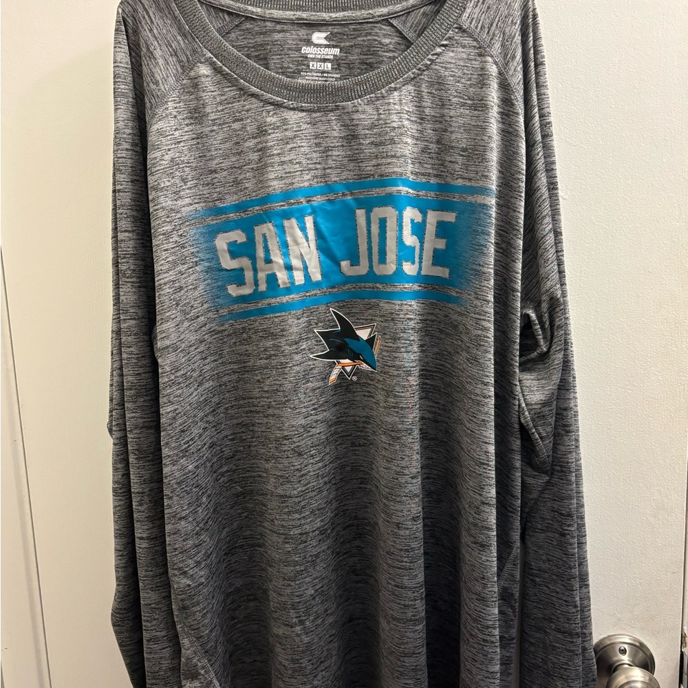 Colosseum SJ Sharks Gray Long Sleeve Tee